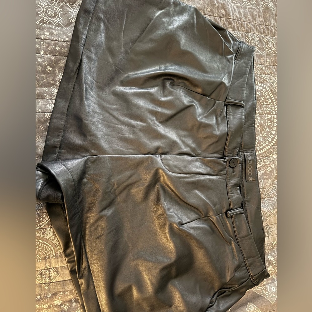 Faux Leather Black High-Waist Shorts